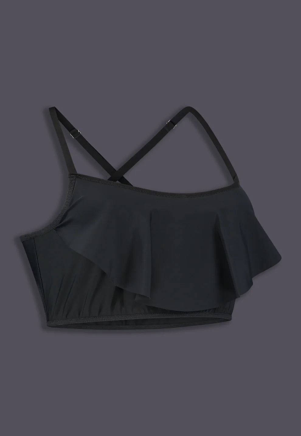 Bikini Top w/ Ruffle - Black