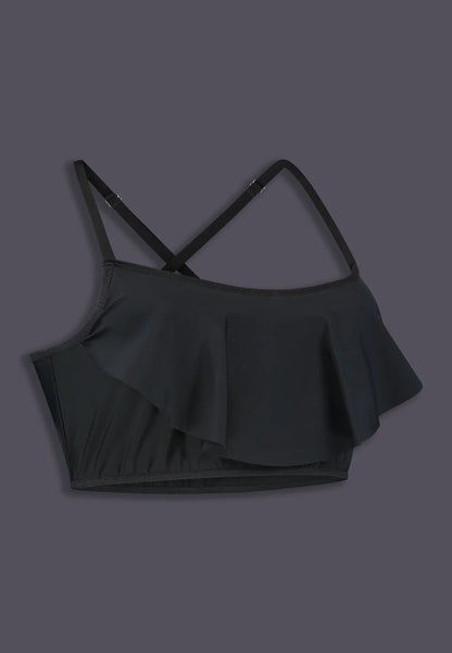 Bikini Top w/ Ruffle - Black
