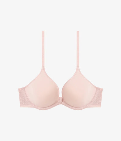 Full Transparency Plunge T-shirt Bra - Rose Smoke
