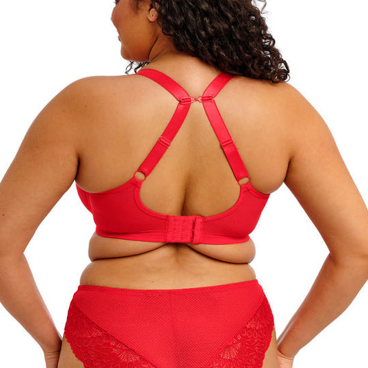 Red lingerie set on a white background