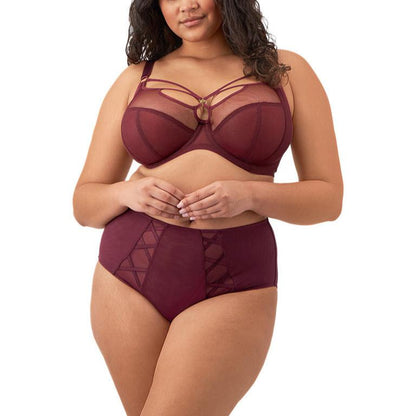 Sachi High Waist Brief - Cabernet Red