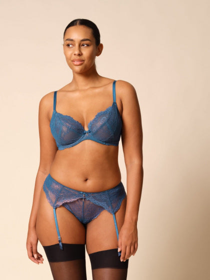 Superboost Lace Plunge Bra - Deep Teal Blue