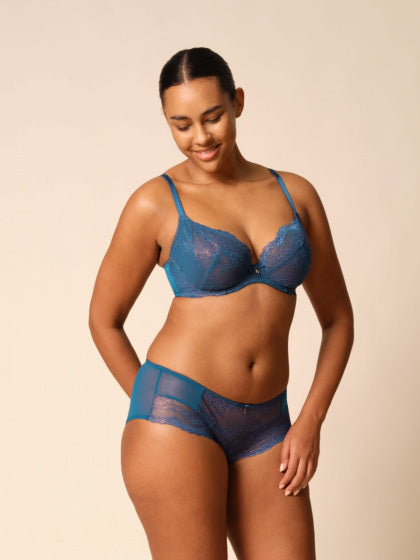 Superboost Lace Plunge Bra - Deep Teal Blue
