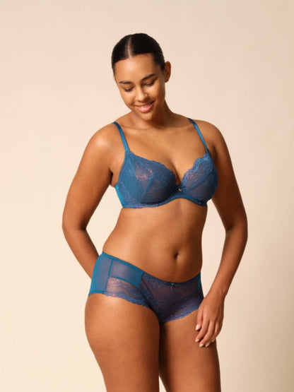 Superboost Lace Plunge Bra - Deep Teal Blue
