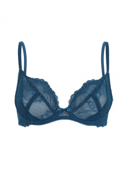 Superboost Lace Plunge Bra - Deep Teal Blue