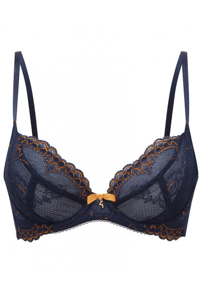 Superboost Lace Plunge Bra - Blue/Gold