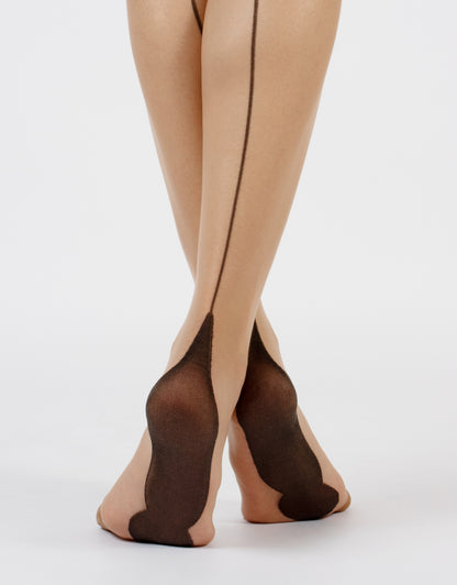 Berlin Back Seam Sheer Stocking 15 Denier - Natural