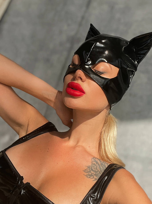 Vinyl Fetish Cat Mask