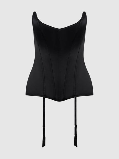 JULIET SATIN FULL BONING SCOOP NECK CORSET