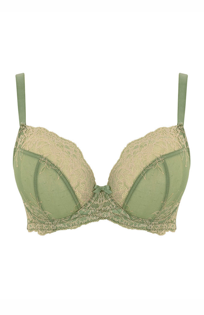 Ana Plunge Bra - Sage Green/Sand Nude