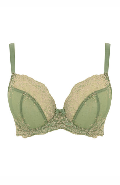 Ana Plunge Bra - Sage Green/Sand Nude