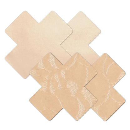 Cross Nipple Covers - Creme