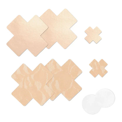 Cross Nipple Covers - Creme