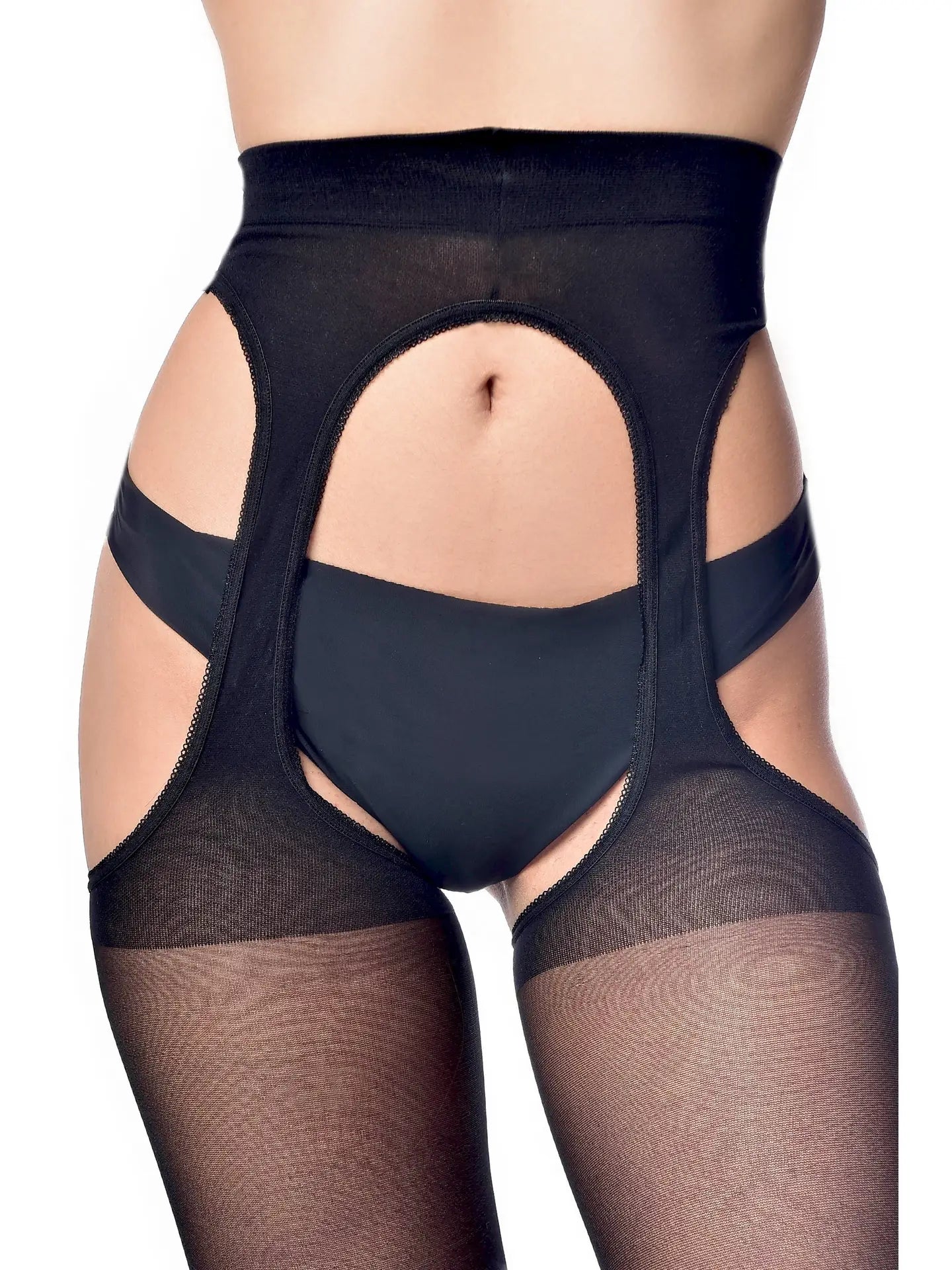 Bodyfree Suspender Tights - Black