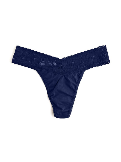 Cotton Regular Rise Thong - Navy