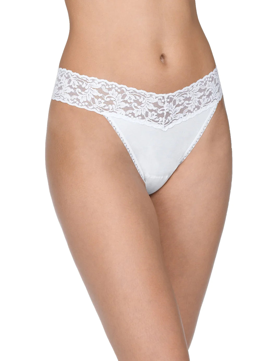 Cotton Regular Rise Thong - White