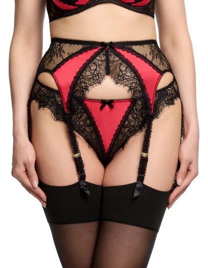 GlamCatchers Suspender - Black/Runway Red