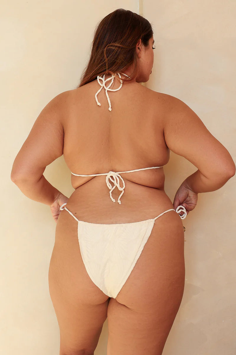 Palm Triangle Bikini Top - Gardenia Seashell White