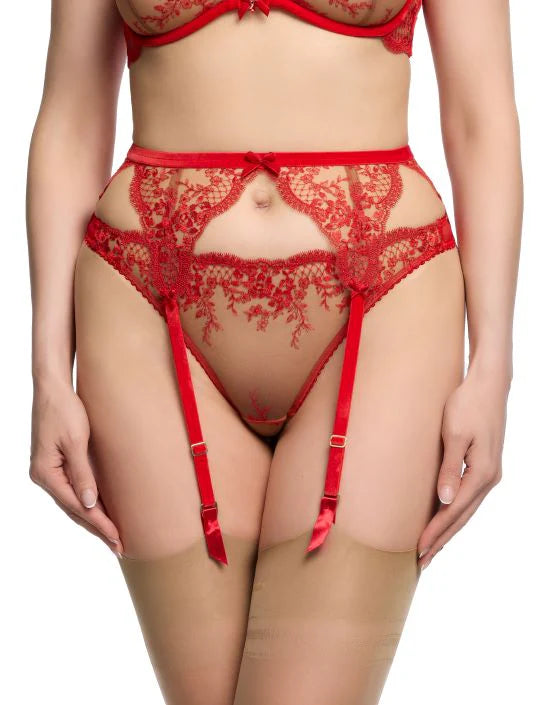 Lavinia Suspender - Flame Red