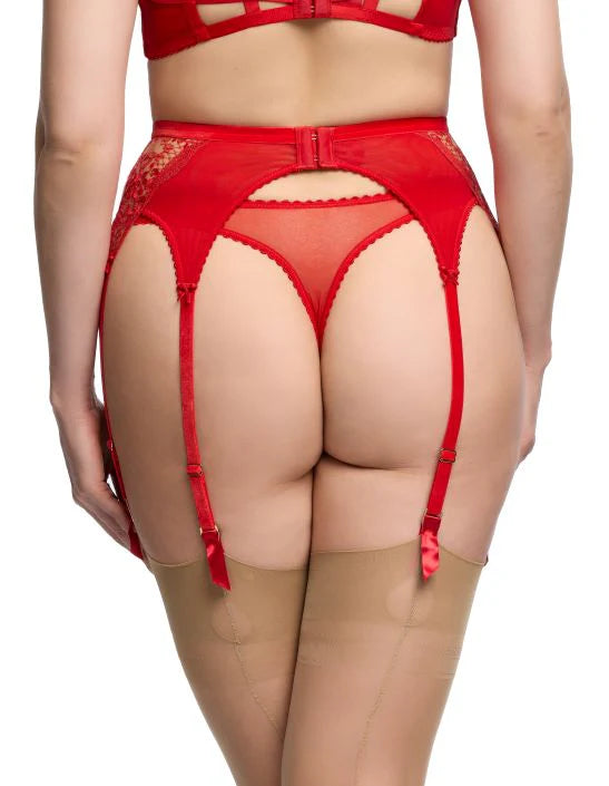 Lavinia Suspender - Flame Red