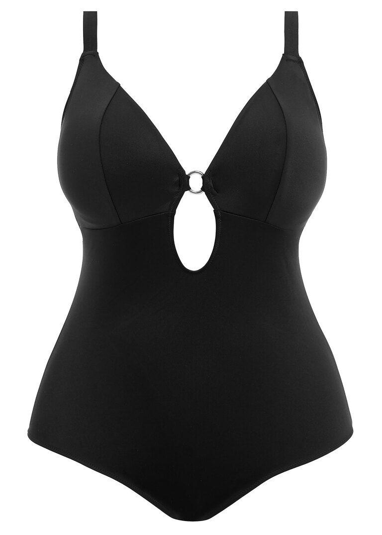 Plain Sailing Non-Wired Plunge One-Piece Swimsuit - Black