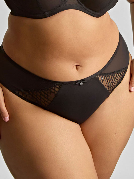 Ella High Leg Brief - Black