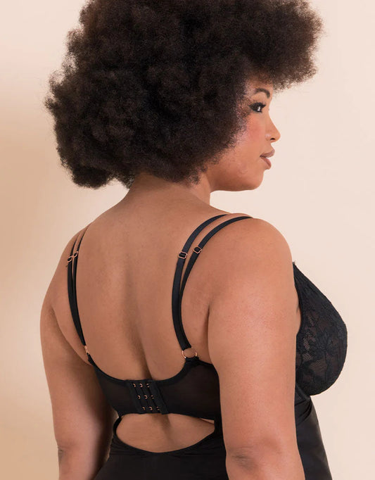 Embrace Wired Deep Plunge Chemise - Black