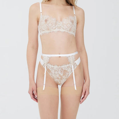 Entice Garter Belt - White/Nylon