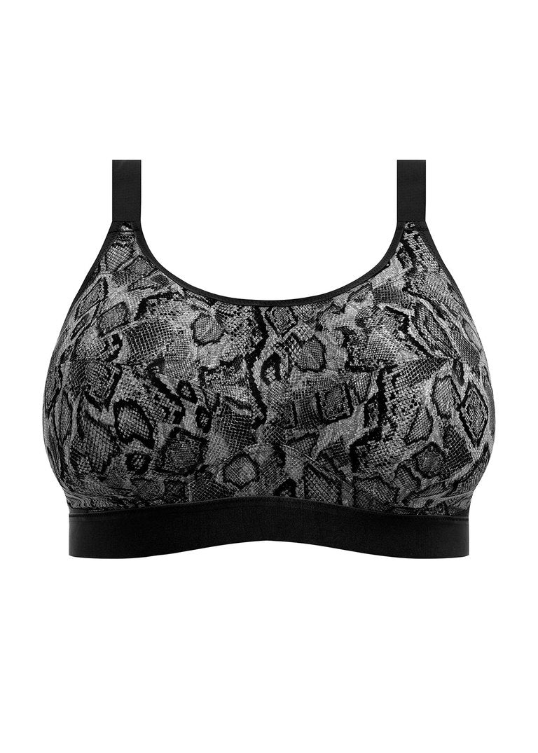 Goddess Sport Snake Wireless Sports Bra - Black
