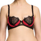 GlamCatchers Underwire Bra - Black/Runway Red