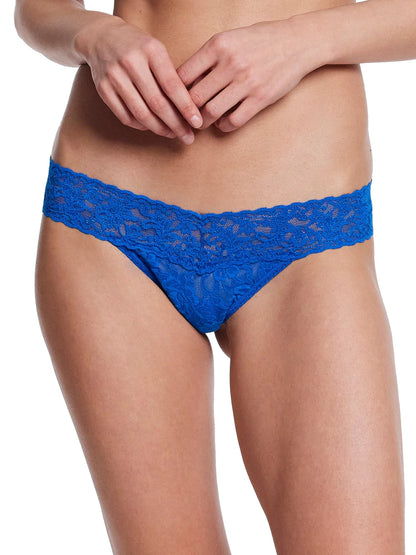 Signature Lace Low Rise Thong - Deep Dive Blue