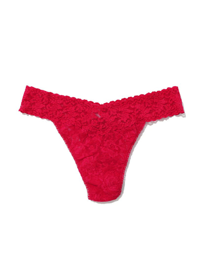 Signature Lace Original Rise Thong - Beet Juice Red