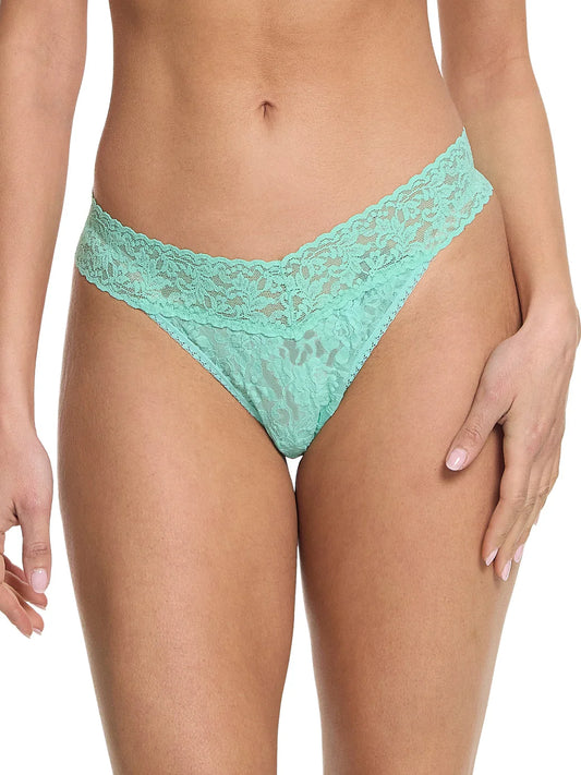 Signature Lace Original Rise Thong - Tulum Green