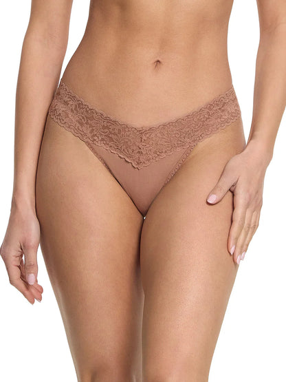 Cotton Regular Rise Thong - Spiced Brown Latte