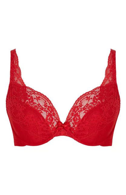Heidi High Apex Plunge Bra - Ruby Red