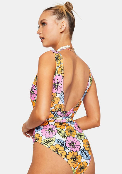 Hustler Wrap Floral Swimsuit