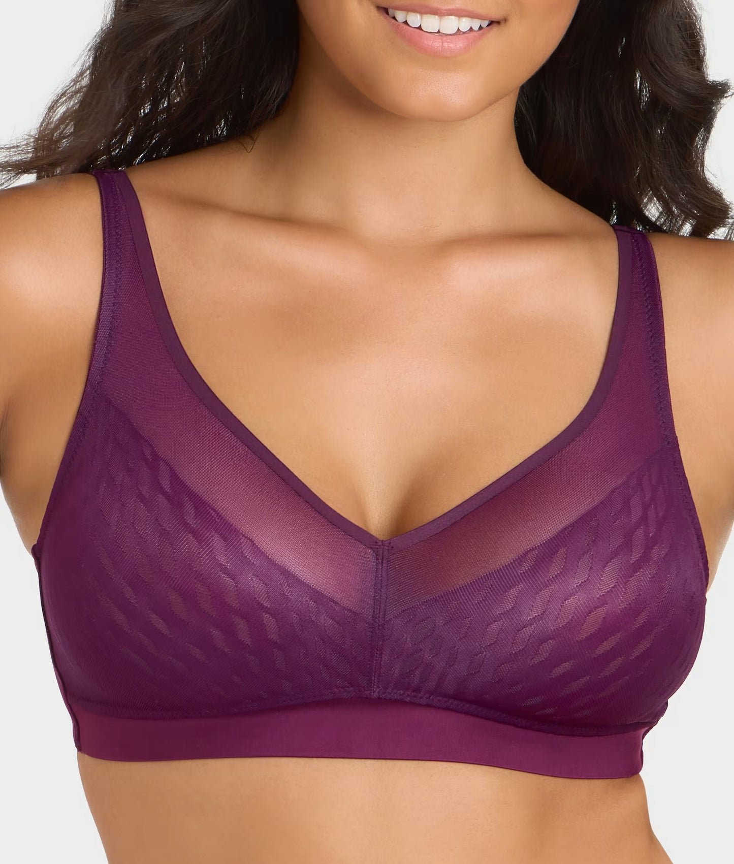Elevated Allure Wire-Free Bra - Winter Bloom Burgundy