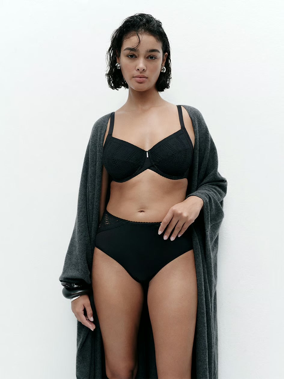 Easy Support Full Coverage Unlined Bra - Black