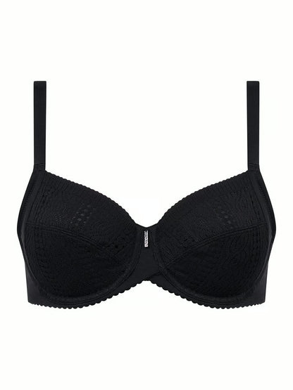 Easy Support Full Coverage Unlined Bra - Black