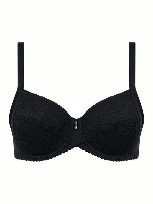 Easy Support Full Coverage Unlined Bra - Black