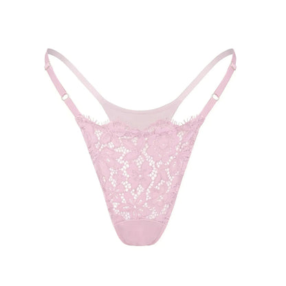 Frisson Lace Micro-G Thong - Rose