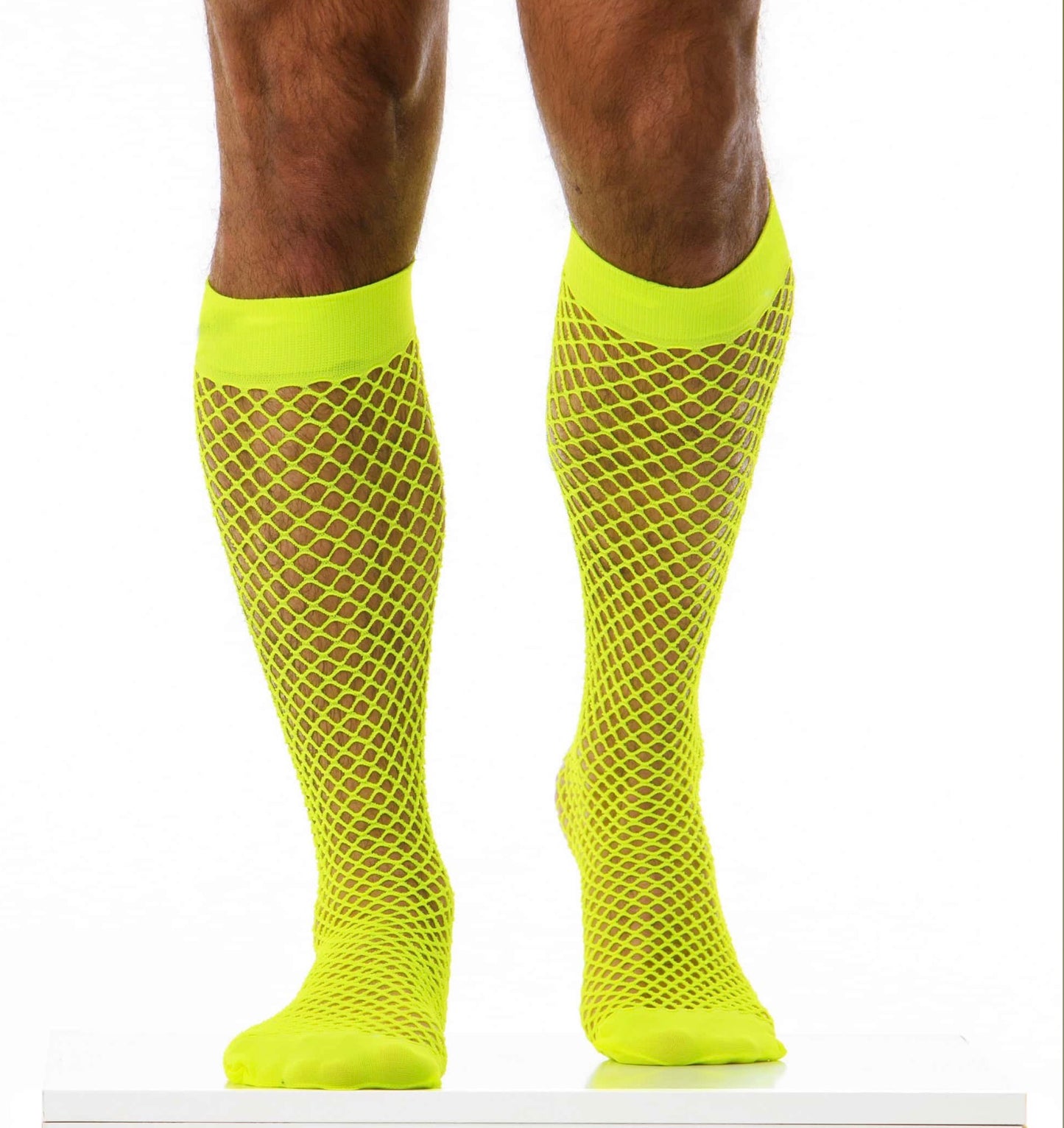 Fishnet Socks - Yellow Neon