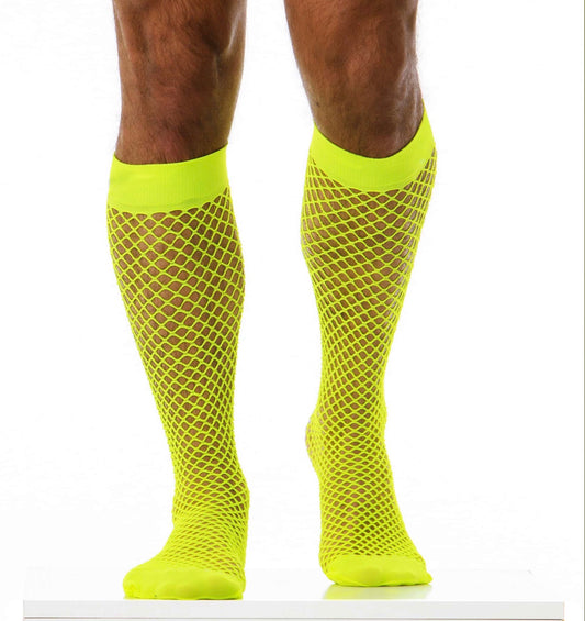 Fishnet Socks - Yellow Neon