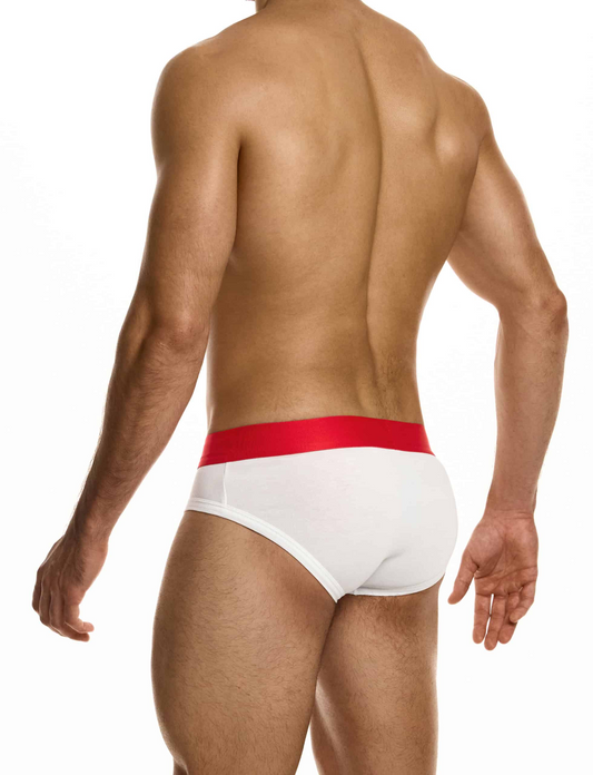 Retro Brief - White with Red Band