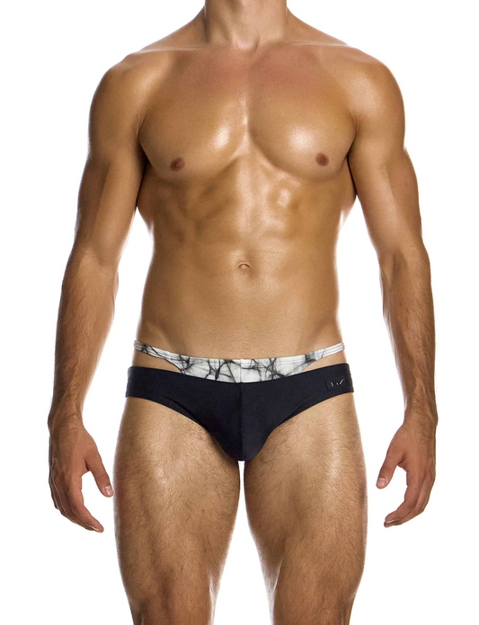 Air Element Thong and Brief Swim Set - Grey/White and Black