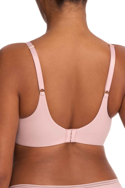 Love Lace Back Smoothing Plunge T-Shirt Bra - Pearl/White