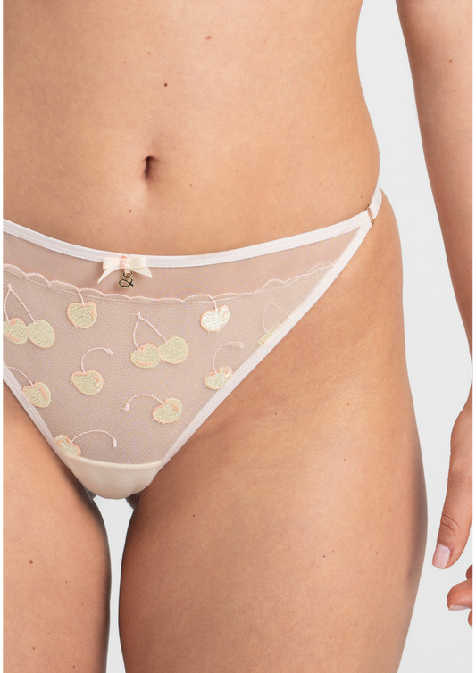 Cherie String Thong - Pastel Cherry Peach