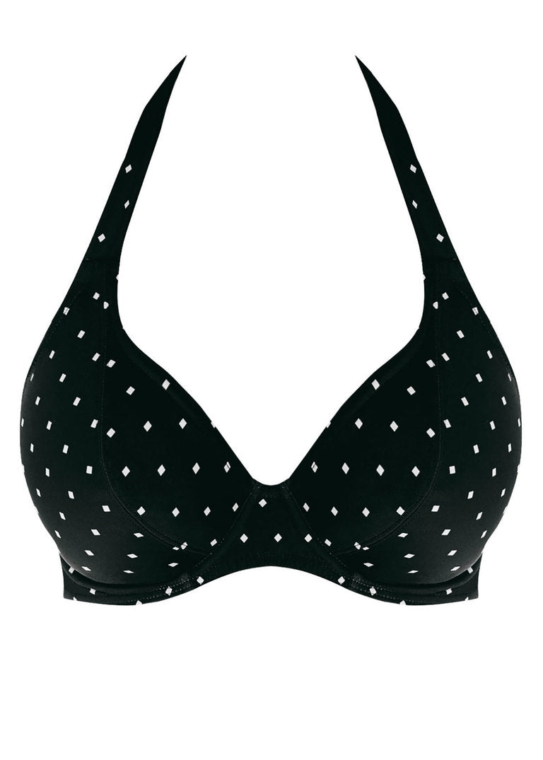 Jewel Cove Halter Bikini Top - Black