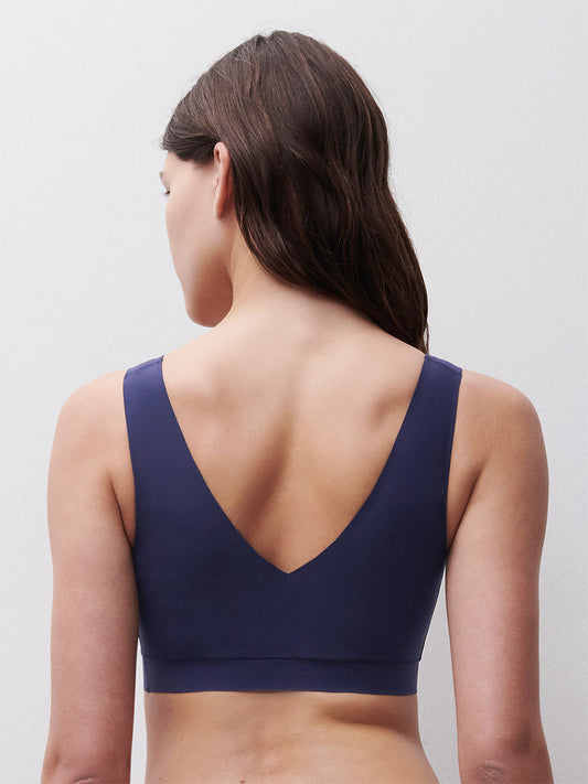 Soft Stretch Padded V-Neck Bralette - Marine Blue