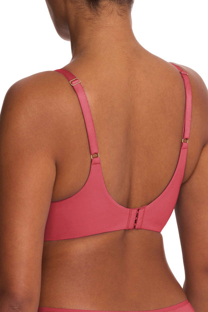 Love Lace Full Coverage Plunge T-Shirt Bra - Cherry/Buff